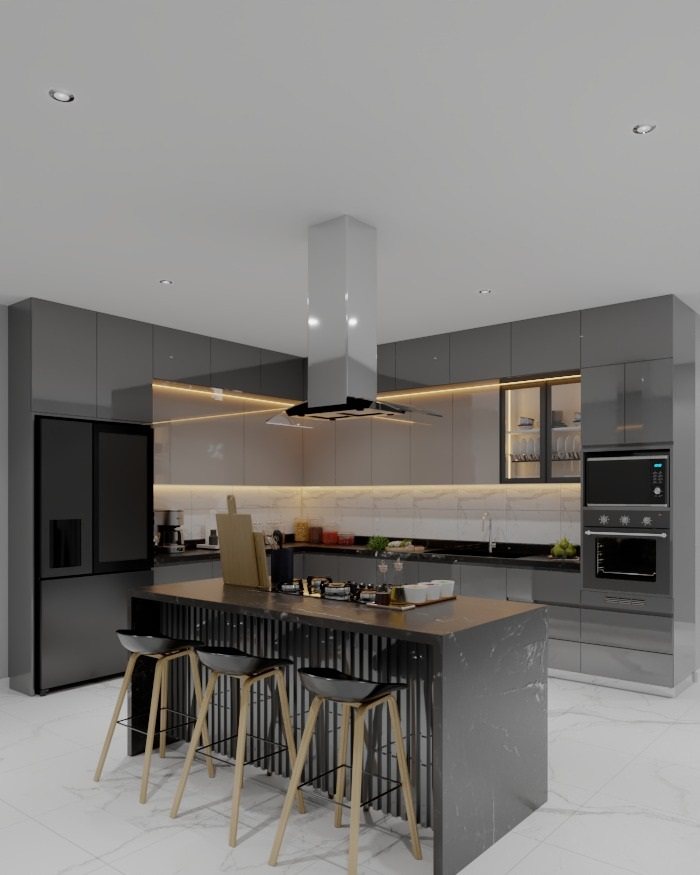 Cocina gris – vista general